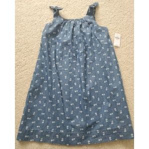 NWT baby GAP 5t blue denim jean dress floral